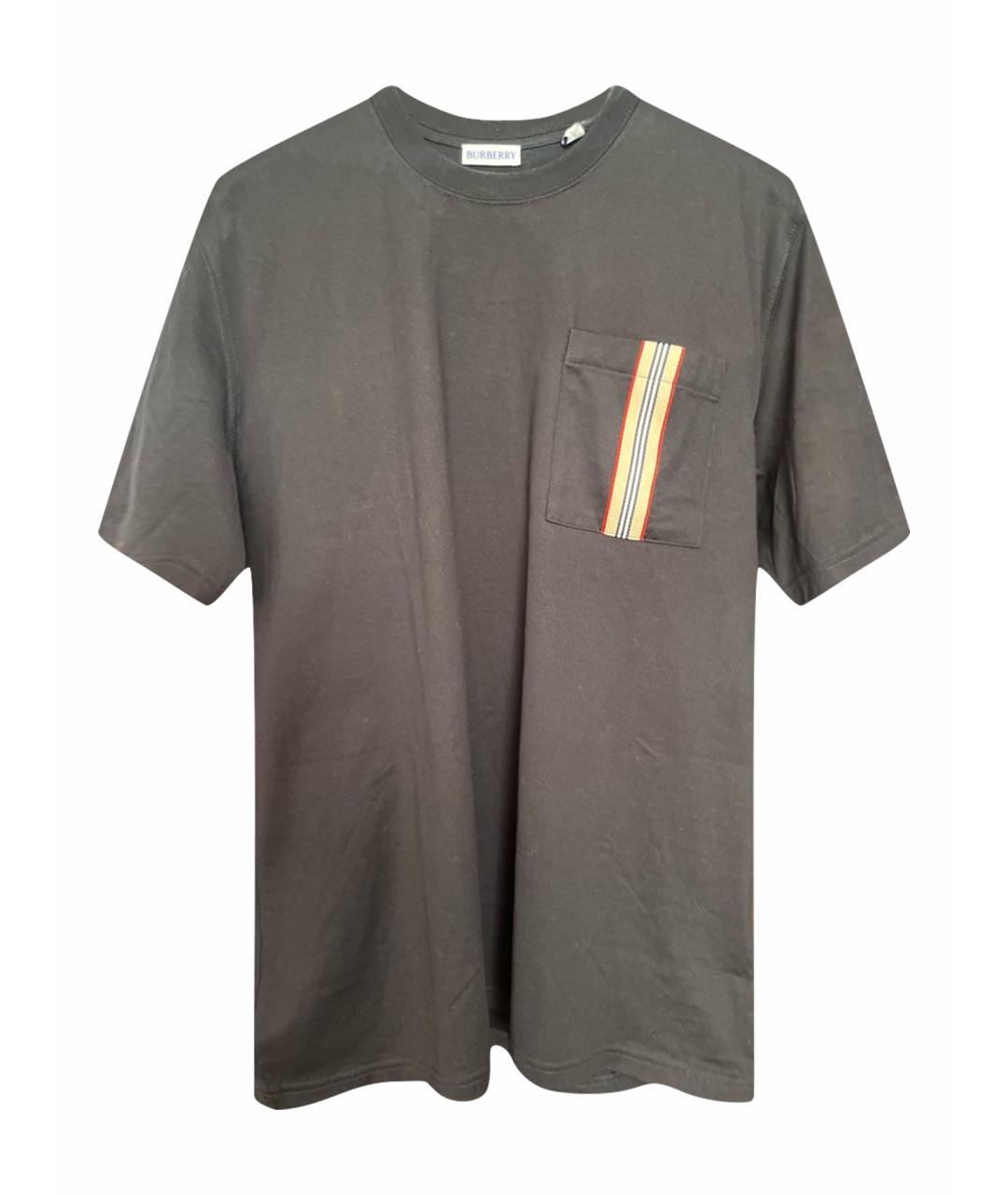 BURBERRY Черная хлопковая футболка, фото 1