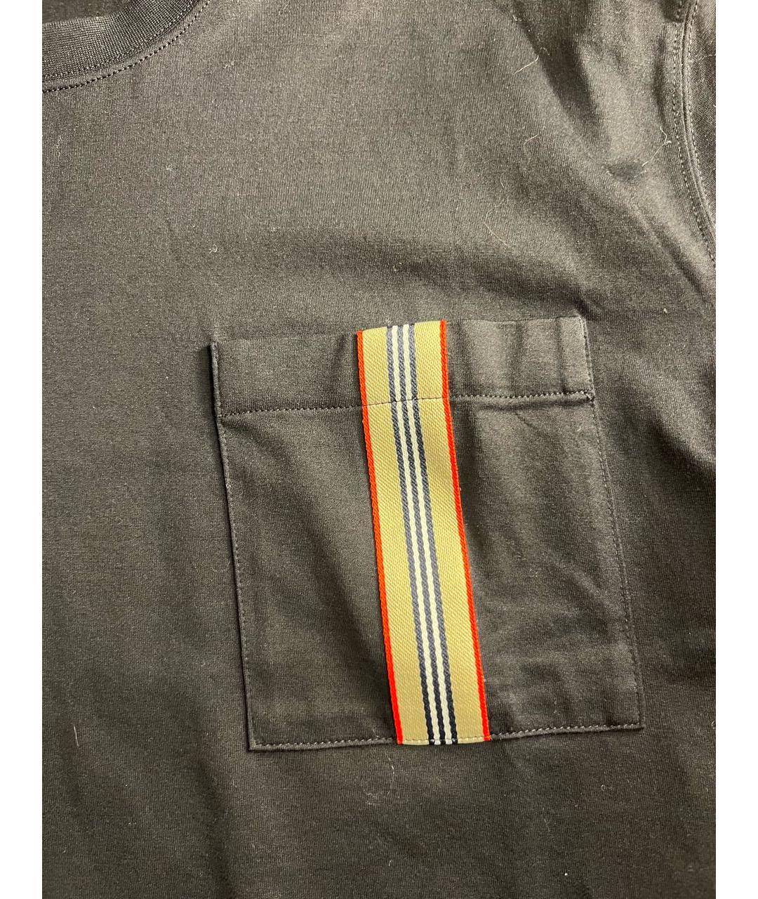 BURBERRY Черная хлопковая футболка, фото 3