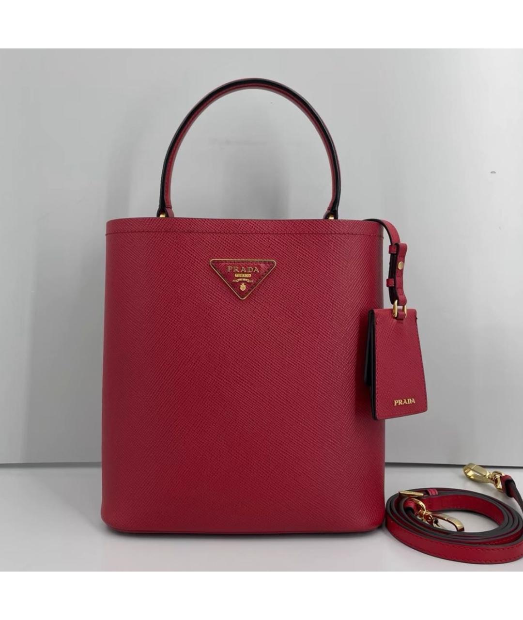 PRADA Красная кожаная сумка через плечо, фото 2