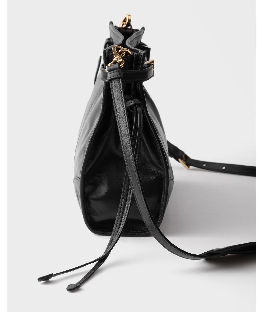 PRADA Черная кожаная сумка через плечо, фото 4