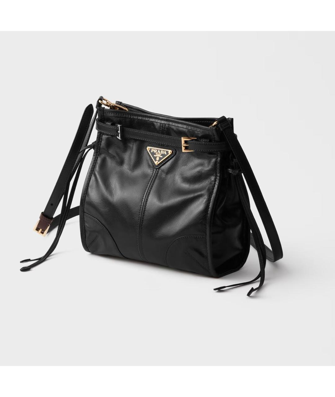 PRADA Черная кожаная сумка через плечо, фото 2