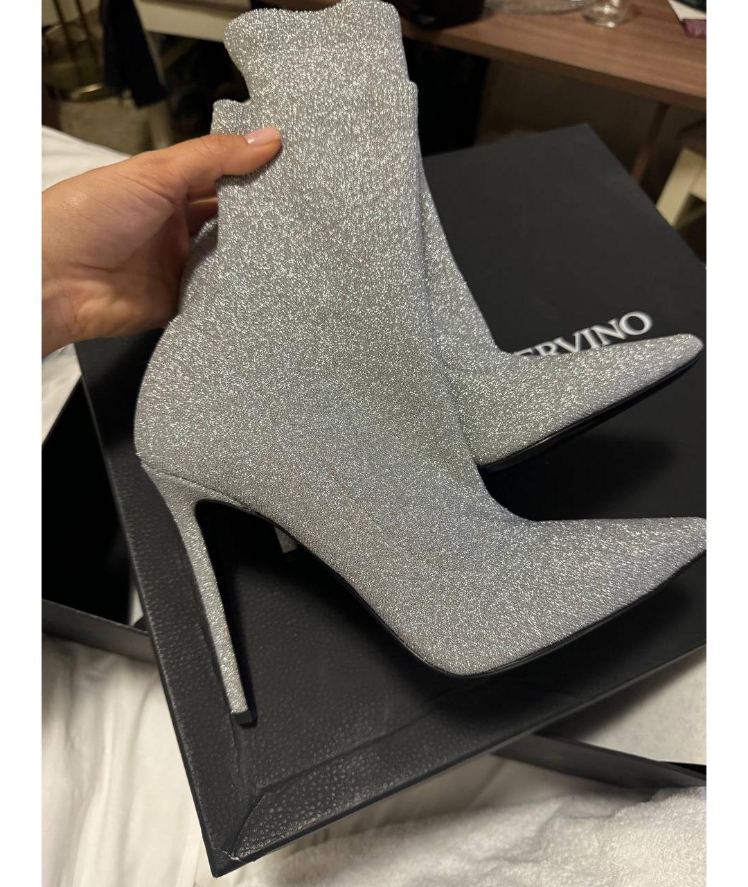 ERMANNO SCERVINO Серебряные неопреновые ботильоны, фото 8