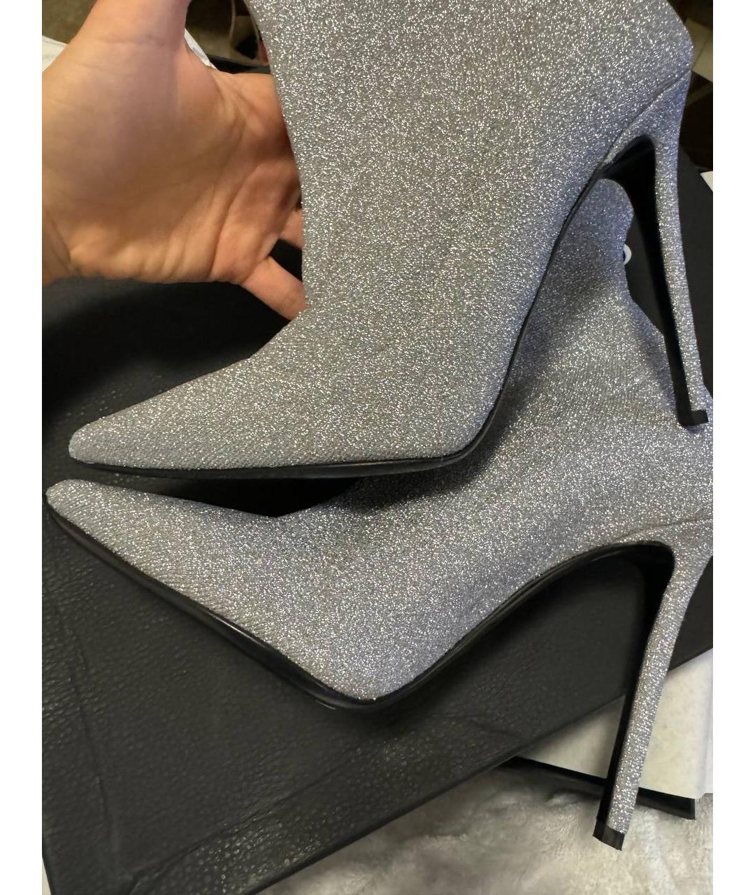 ERMANNO SCERVINO Серебряные неопреновые ботильоны, фото 5