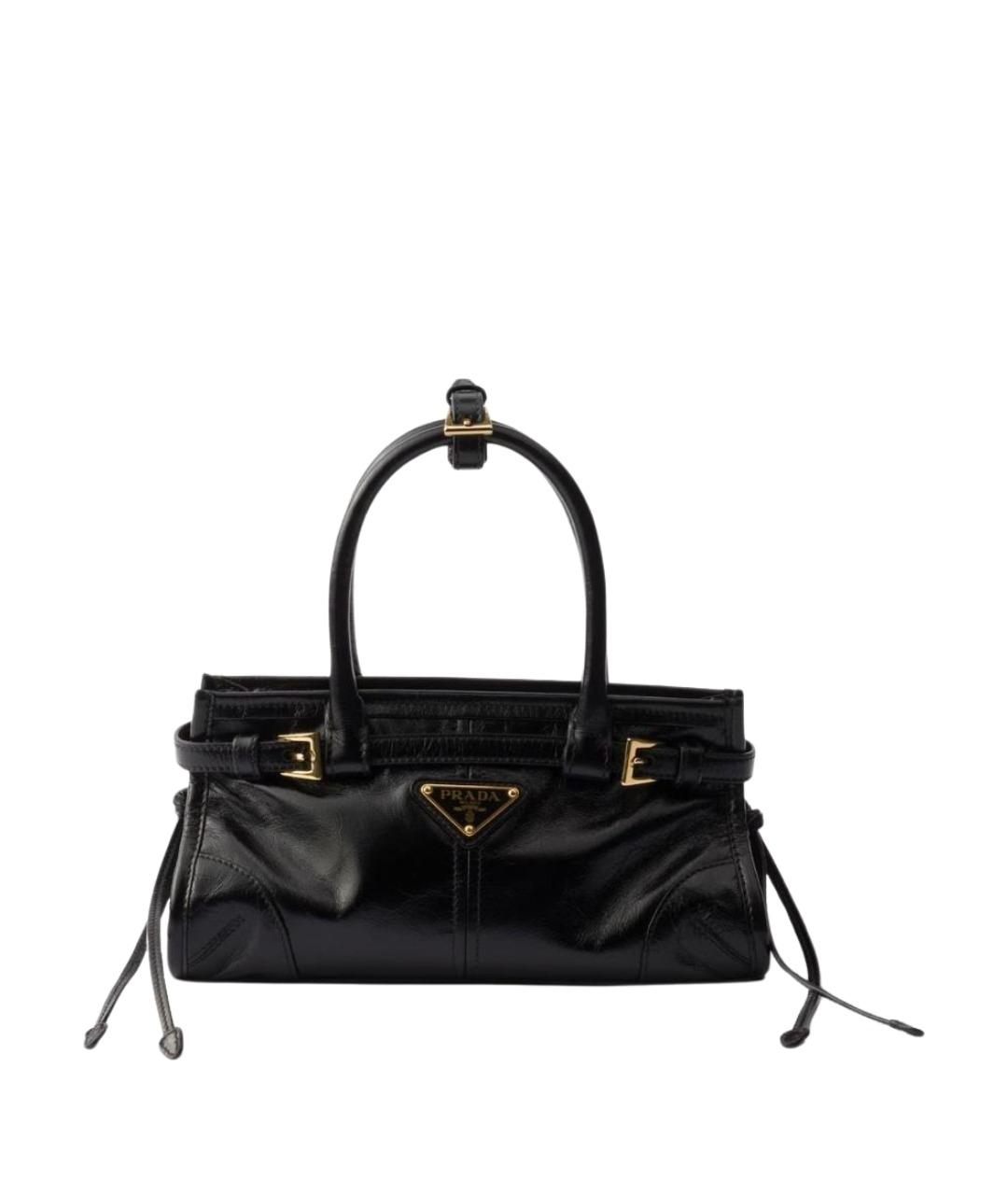 PRADA Черная кожаная сумка с короткими ручками, фото 1