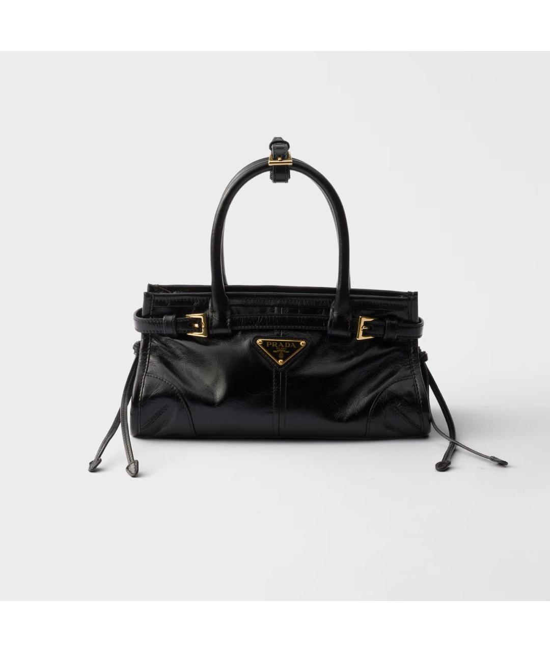 PRADA Черная кожаная сумка с короткими ручками, фото 7