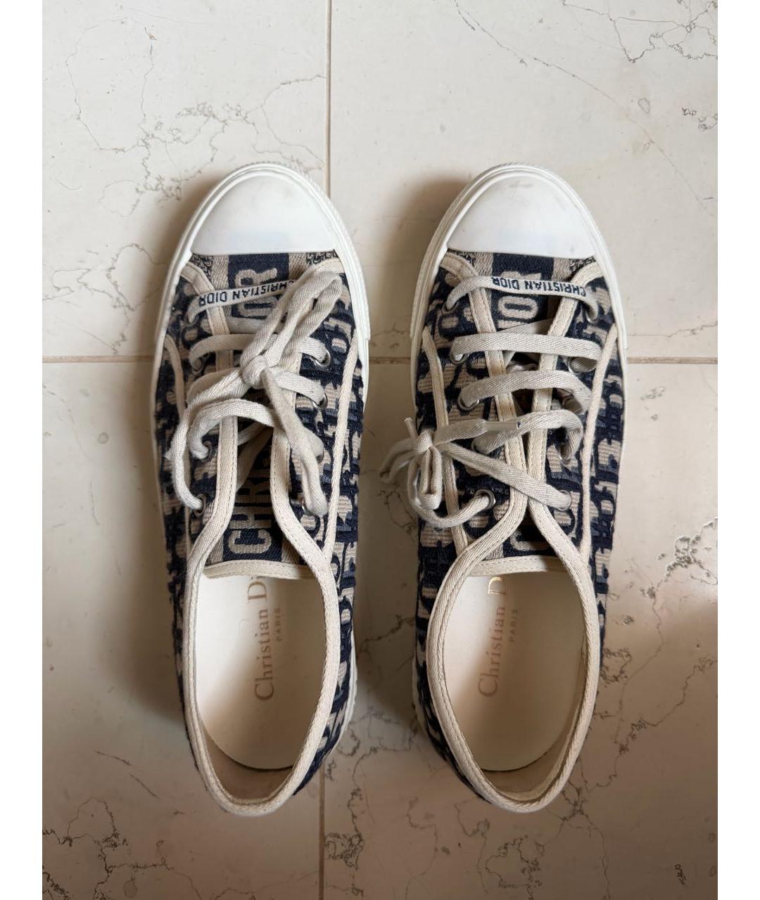 CHRISTIAN DIOR Синие текстильные кеды, фото 3