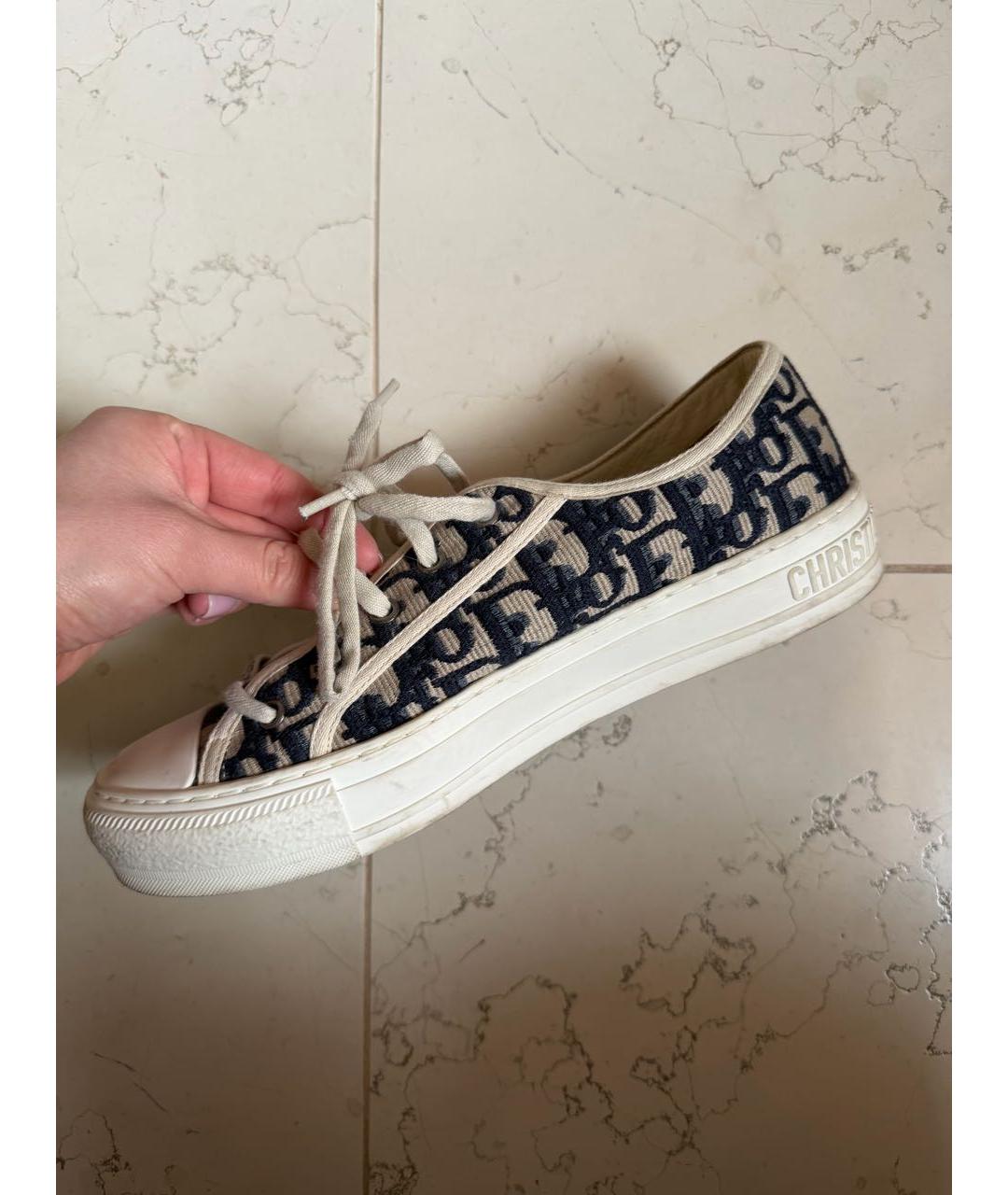 CHRISTIAN DIOR Синие текстильные кеды, фото 4
