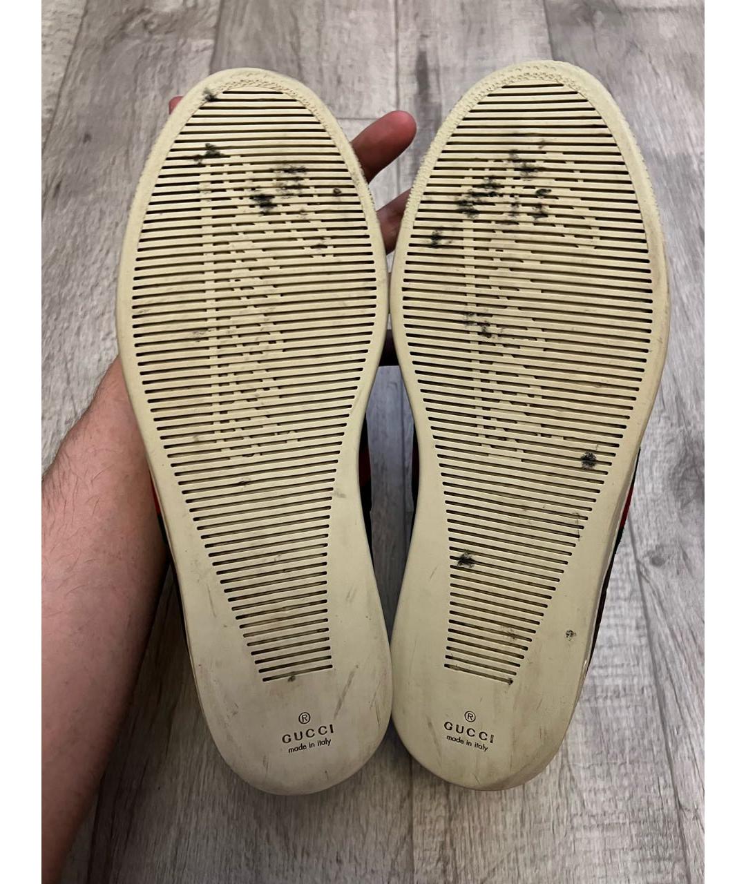 GUCCI Коричневые кожаные высокие кроссовки / кеды, фото 8