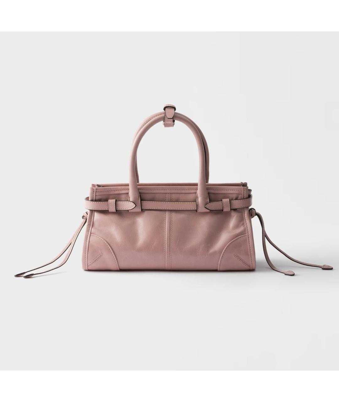 PRADA Розовая кожаная сумка с короткими ручками, фото 3