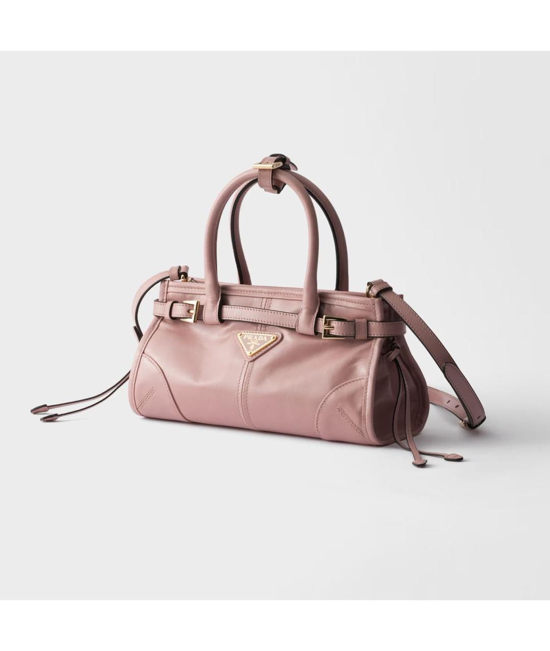 PRADA Розовая кожаная сумка с короткими ручками, фото 2