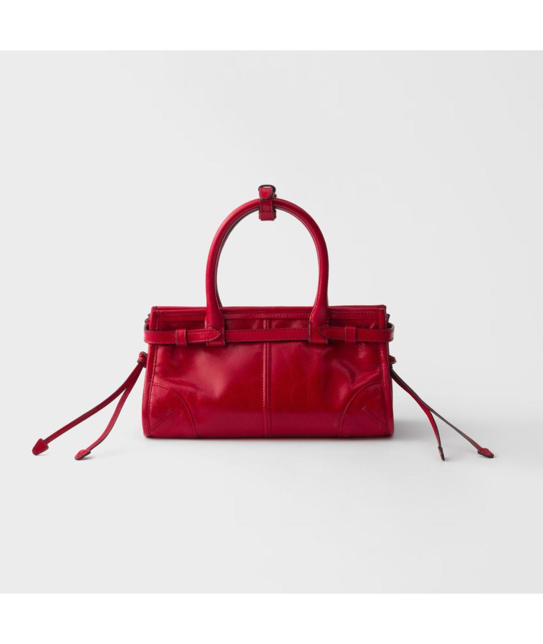 PRADA Красная кожаная сумка с короткими ручками, фото 3