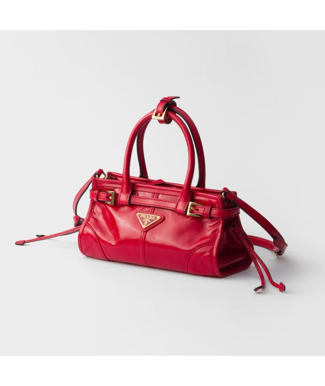 PRADA Красная кожаная сумка с короткими ручками, фото 2