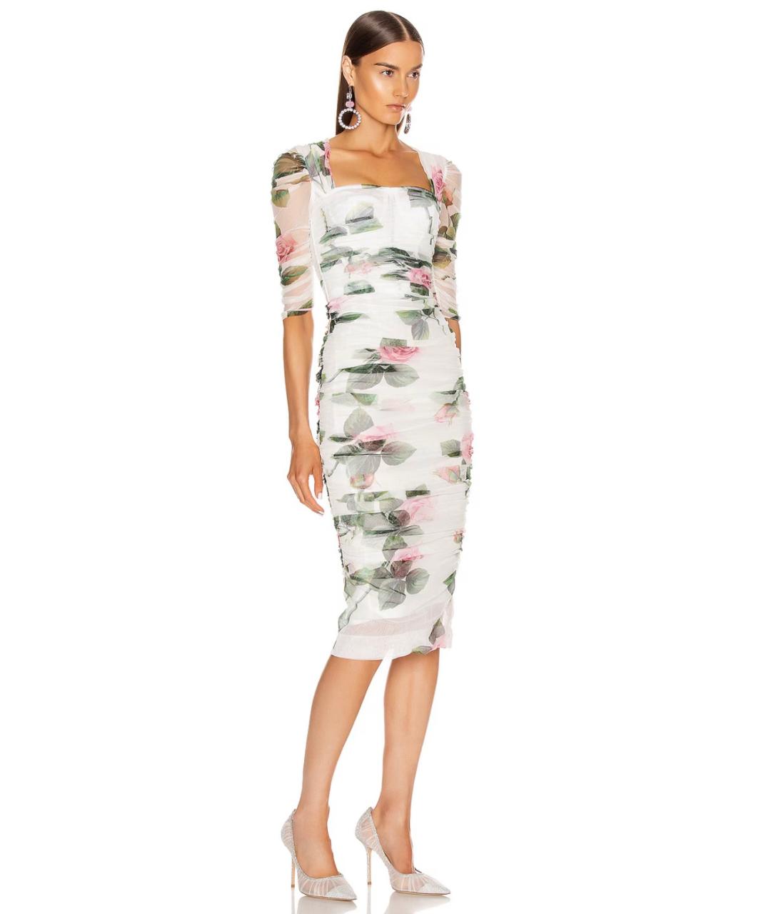 DOLCE&GABBANA Белое коктейльное платье, фото 3