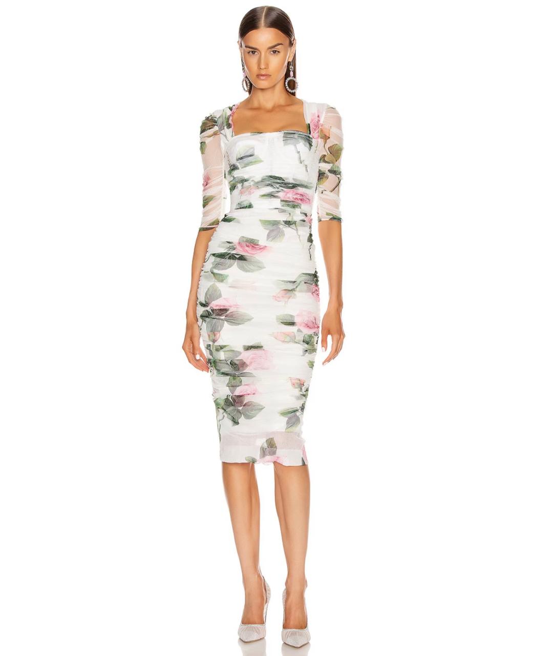 DOLCE&GABBANA Белое коктейльное платье, фото 2