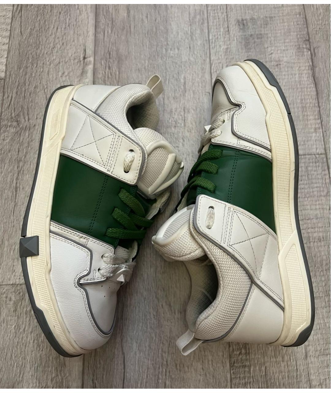 VALENTINO Белые кожаные низкие кроссовки / кеды, фото 4