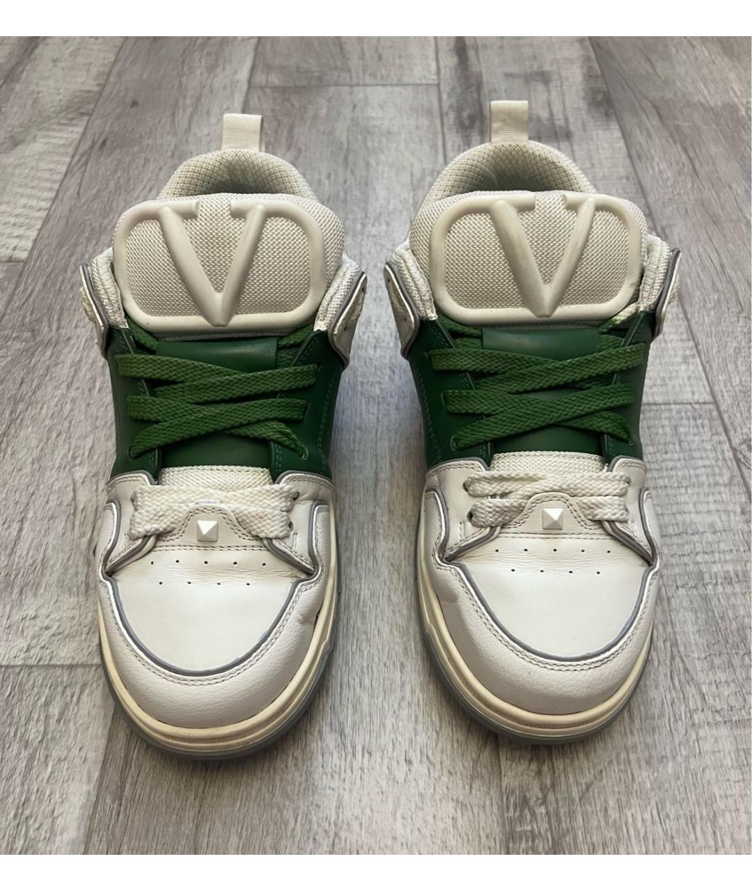 VALENTINO Белые кожаные низкие кроссовки / кеды, фото 3