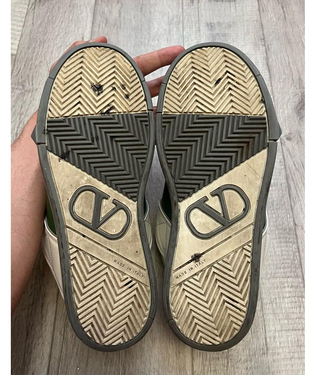 VALENTINO Белые кожаные низкие кроссовки / кеды, фото 7