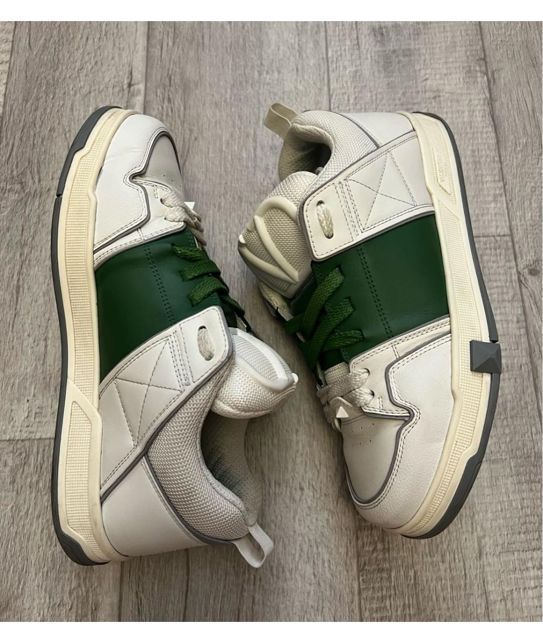 VALENTINO Белые кожаные низкие кроссовки / кеды, фото 5
