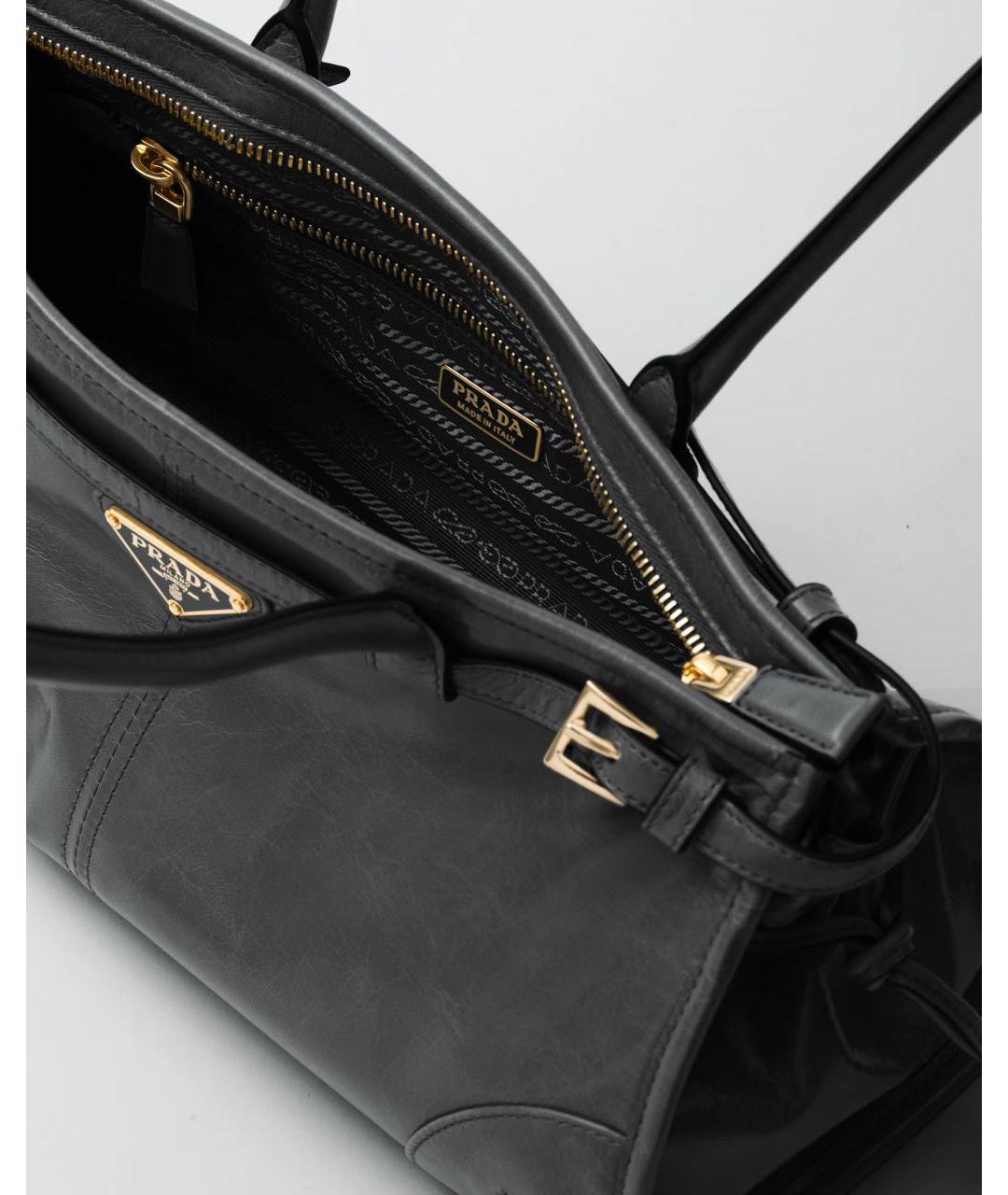 PRADA Черная кожаная сумка через плечо, фото 5