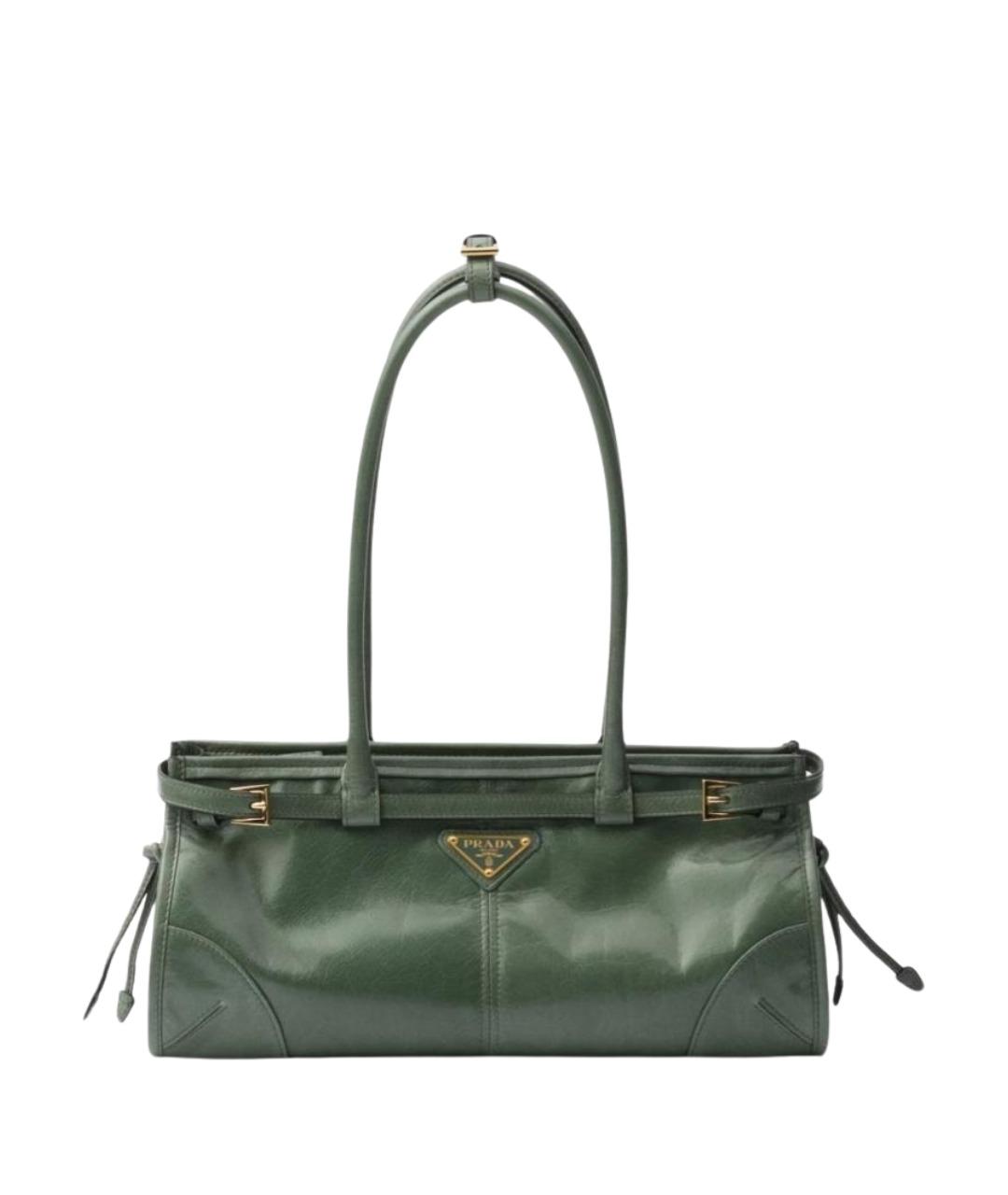 PRADA Зеленая кожаная сумка через плечо, фото 1
