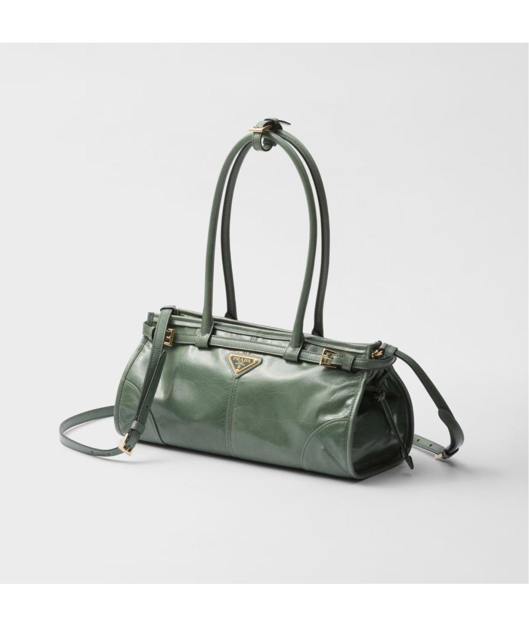 PRADA Зеленая кожаная сумка через плечо, фото 3