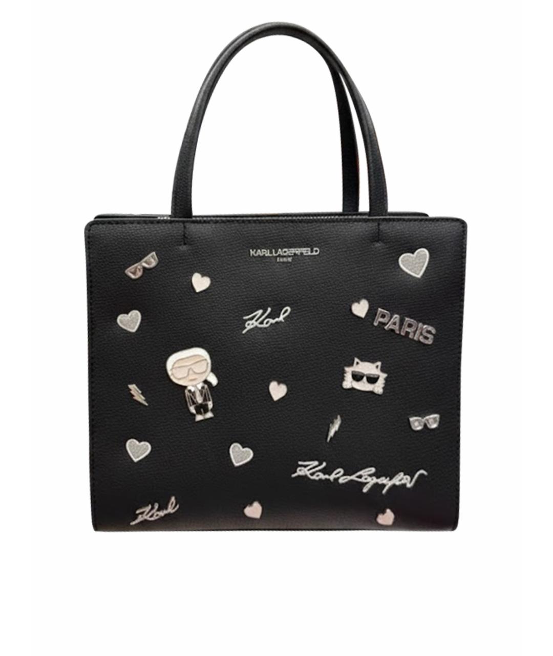 KARL LAGERFELD Черная сумка с короткими ручками, фото 1
