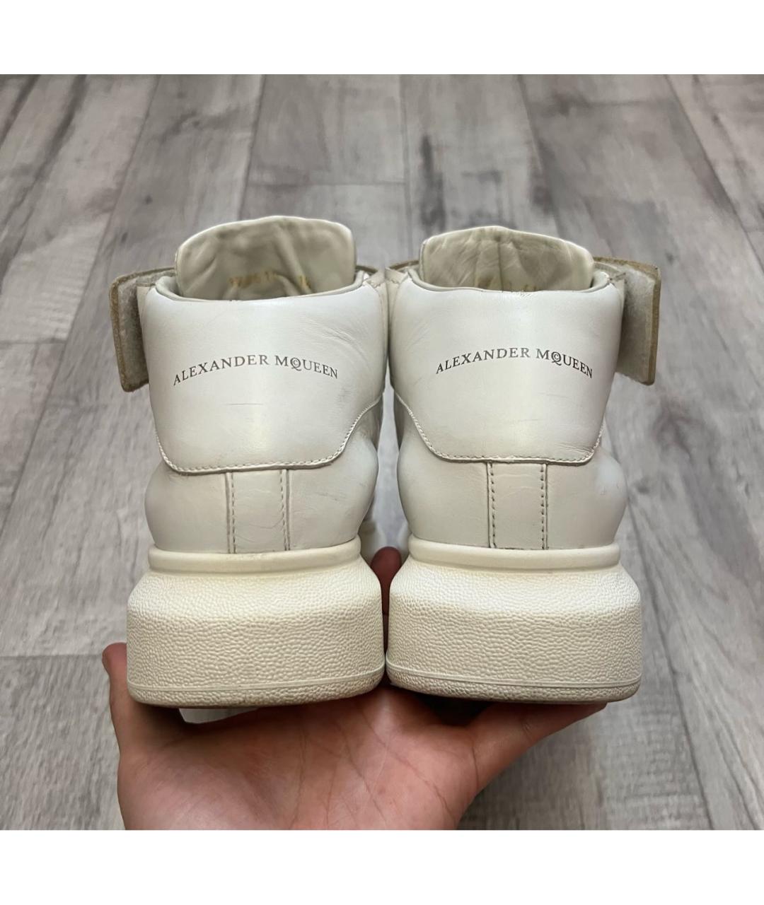 ALEXANDER MCQUEEN Белые кожаные высокие кроссовки / кеды, фото 6