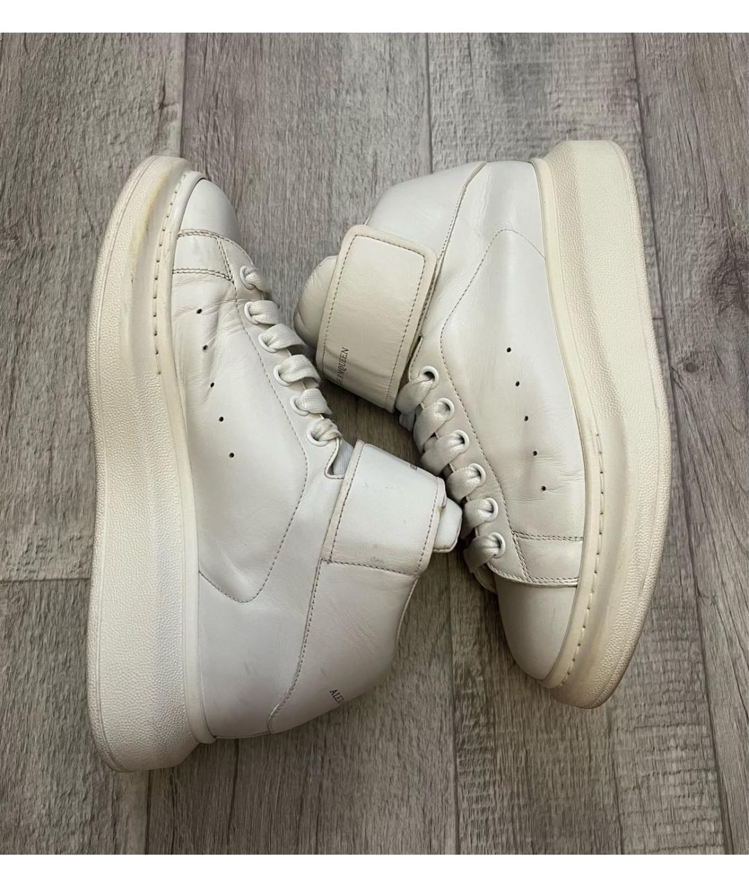 ALEXANDER MCQUEEN Белые кожаные высокие кроссовки / кеды, фото 5