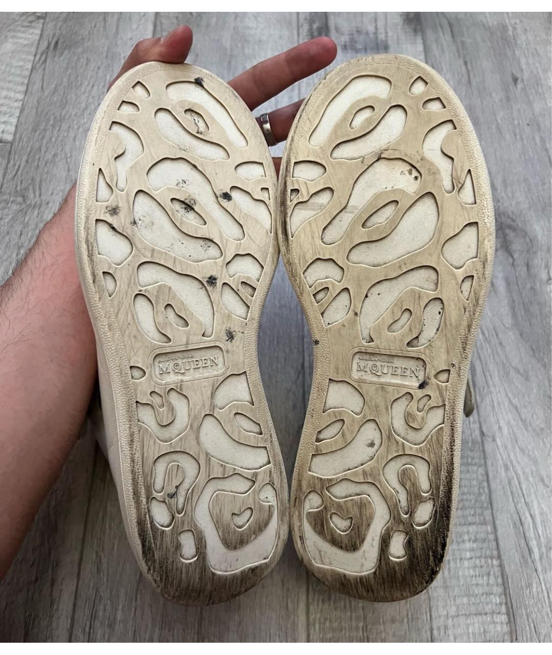 ALEXANDER MCQUEEN Белые кожаные высокие кроссовки / кеды, фото 7