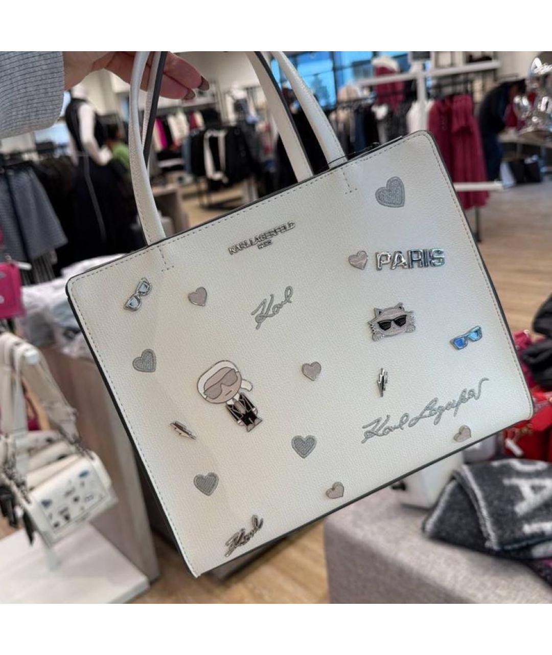 KARL LAGERFELD Белая сумка с короткими ручками, фото 2