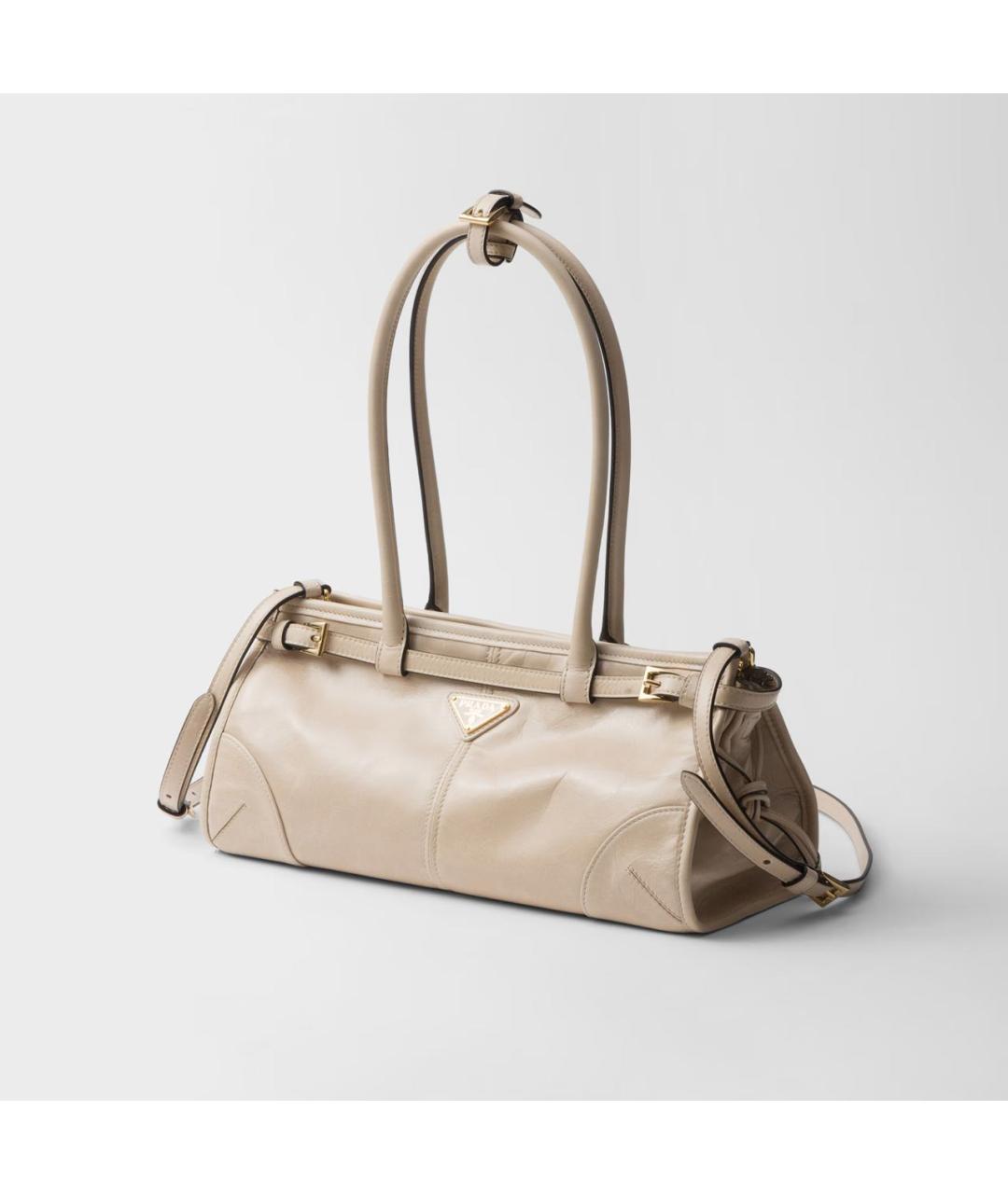 PRADA Бежевая кожаная сумка через плечо, фото 3