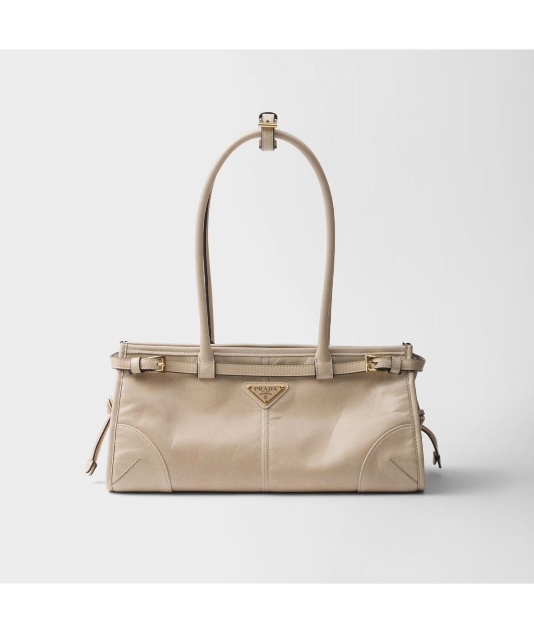PRADA Бежевая кожаная сумка через плечо, фото 7