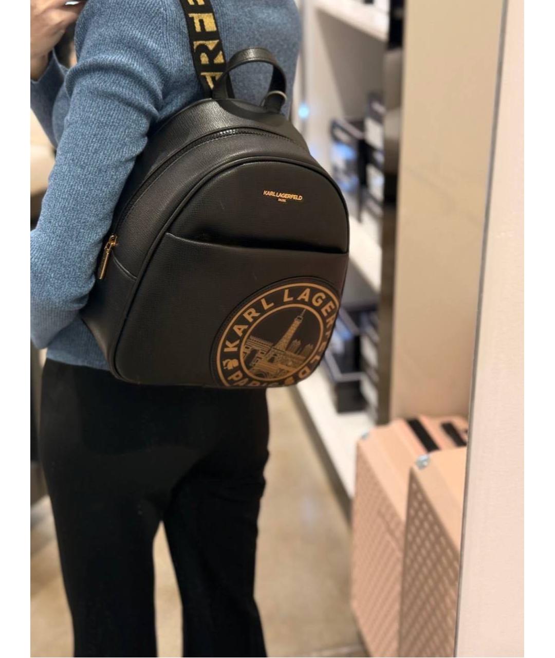 KARL LAGERFELD Черный рюкзак из искусственной кожи, фото 4
