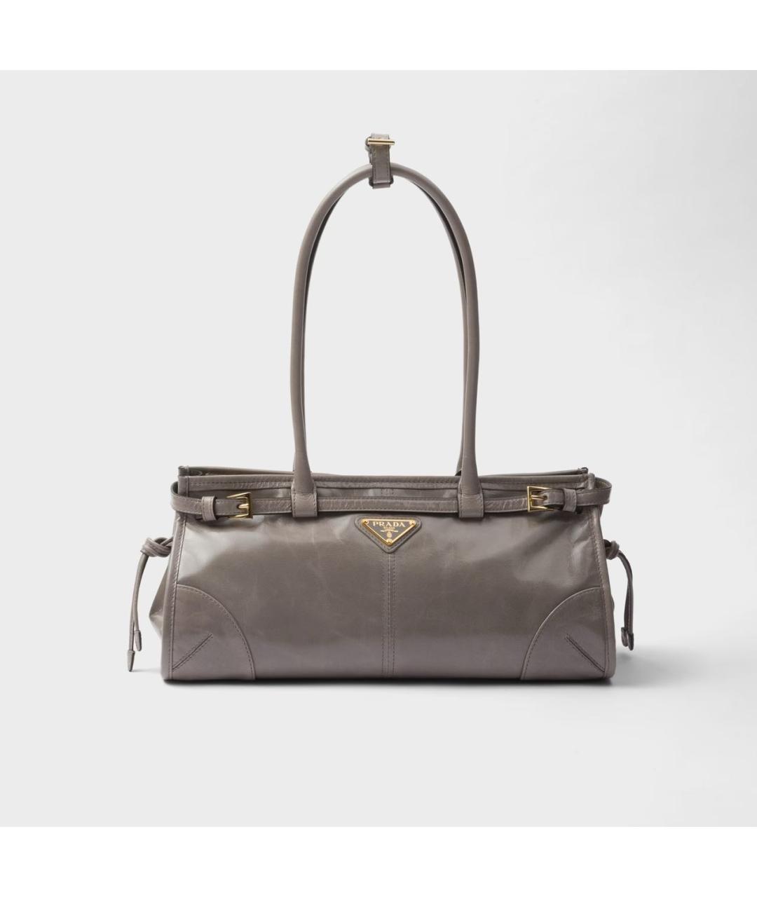 PRADA Серая кожаная сумка через плечо, фото 7