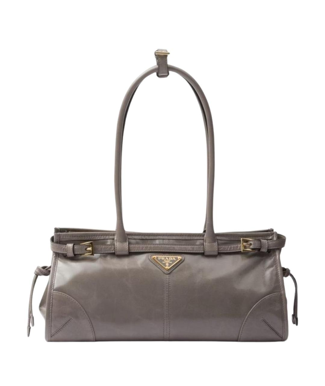 PRADA Серая кожаная сумка через плечо, фото 1