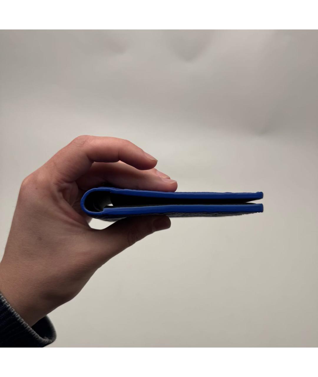 LOUIS VUITTON Синий кожаный кошелек, фото 5