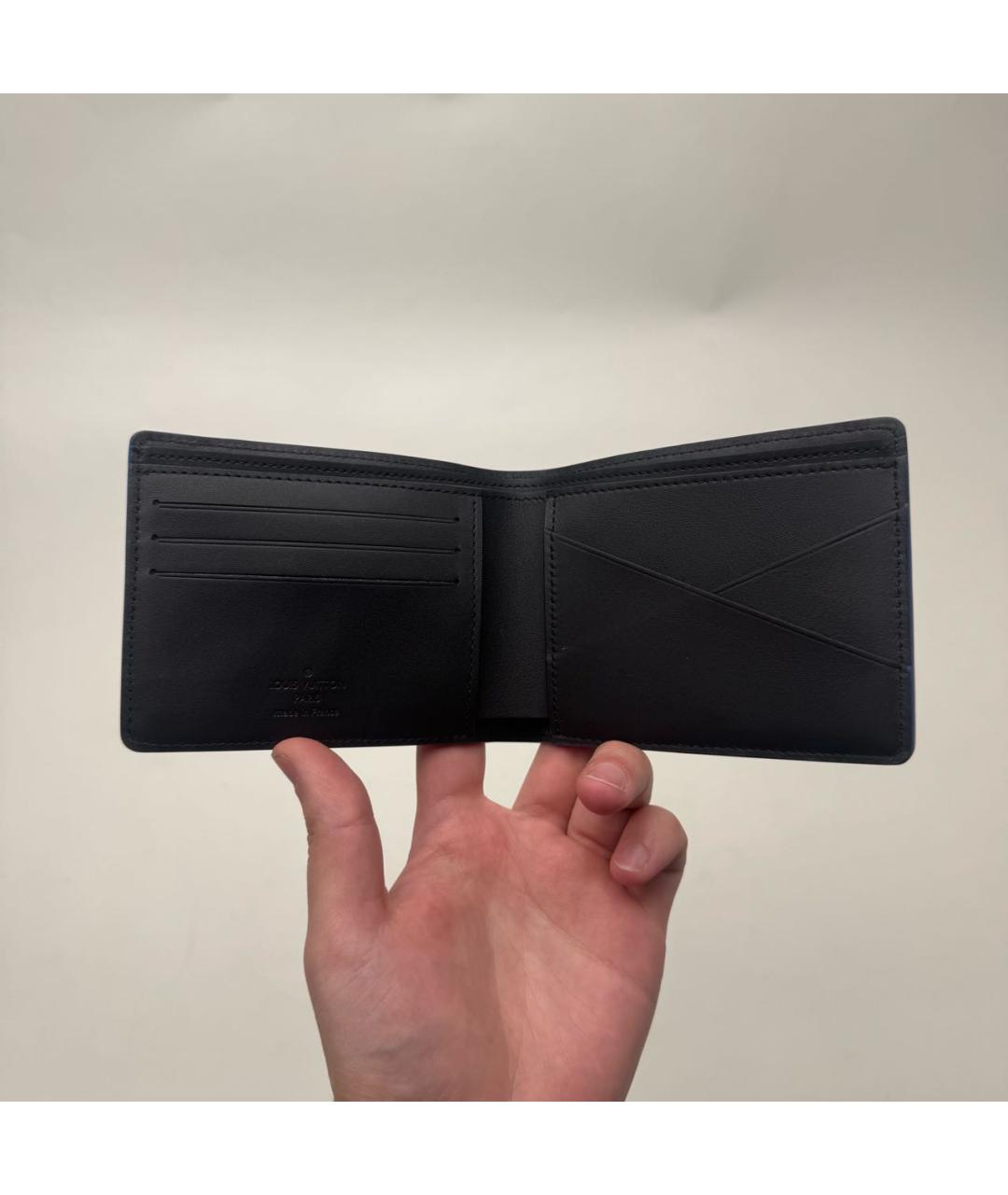 LOUIS VUITTON Синий кожаный кошелек, фото 6