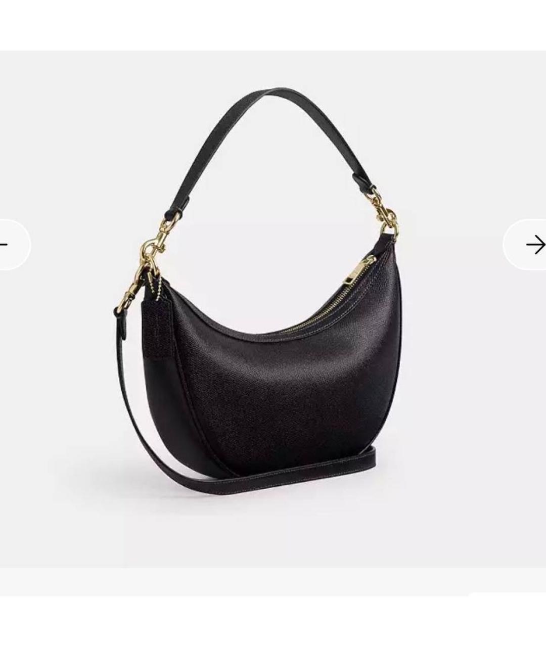 COACH Черная кожаная сумка через плечо, фото 2