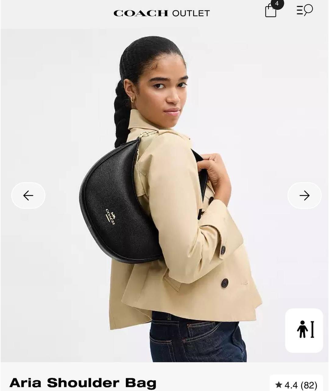 COACH Черная кожаная сумка через плечо, фото 6