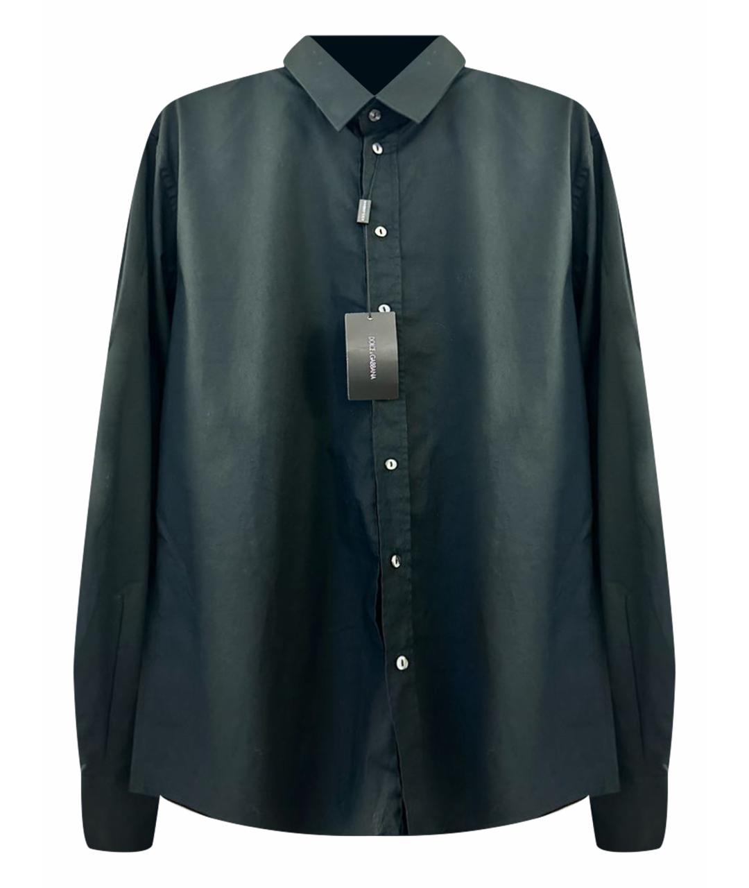 DOLCE&GABBANA Черная хлопко-полиэстеровая классическая рубашка, фото 1