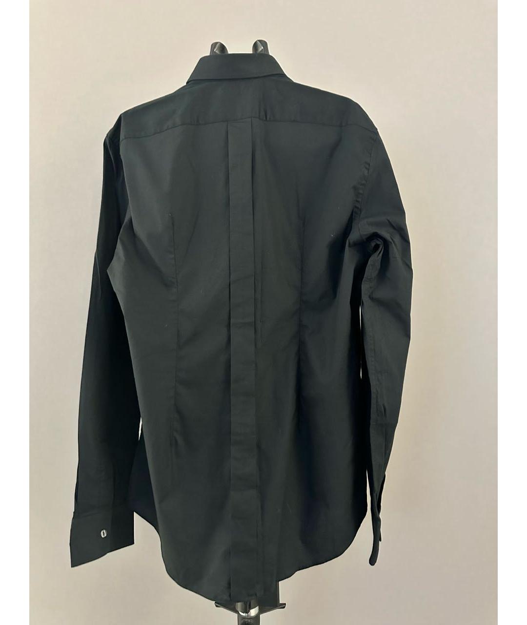 DOLCE&GABBANA Черная хлопко-полиэстеровая классическая рубашка, фото 2