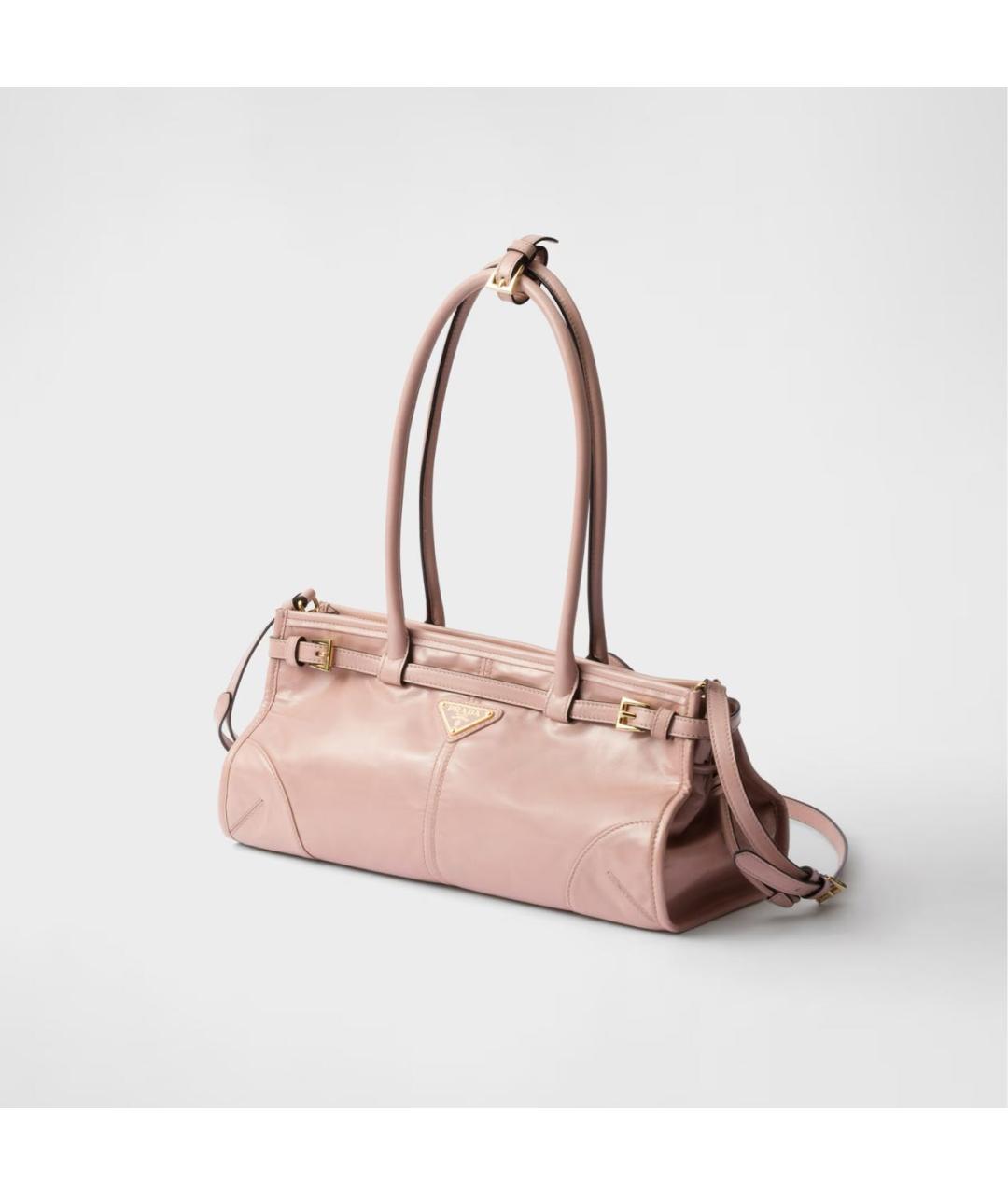 PRADA Розовая кожаная сумка через плечо, фото 3