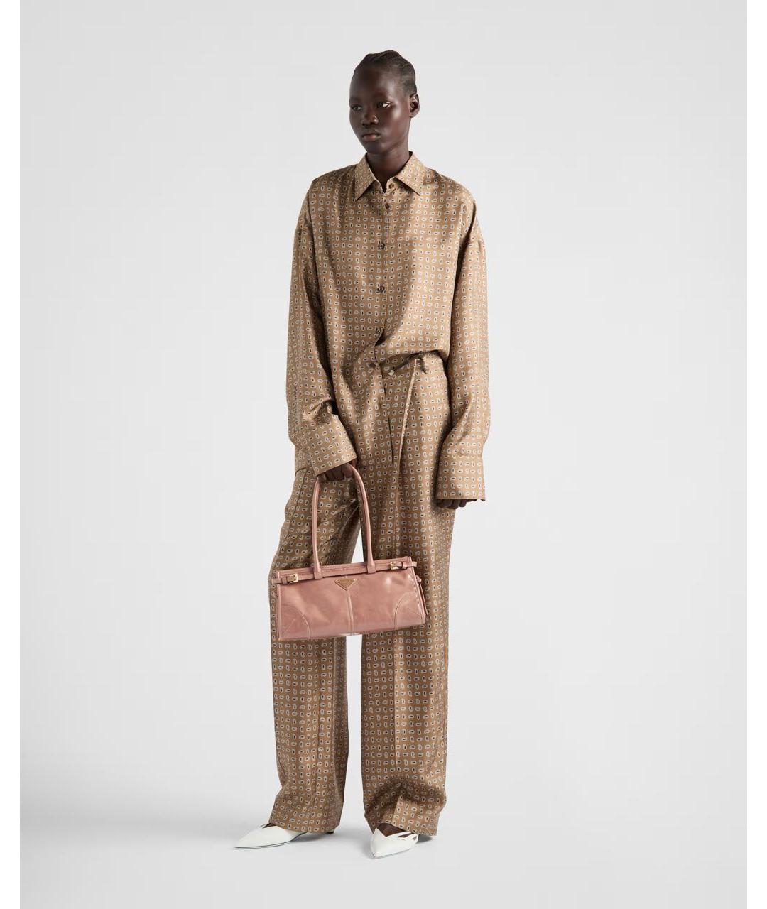 PRADA Розовая кожаная сумка через плечо, фото 2