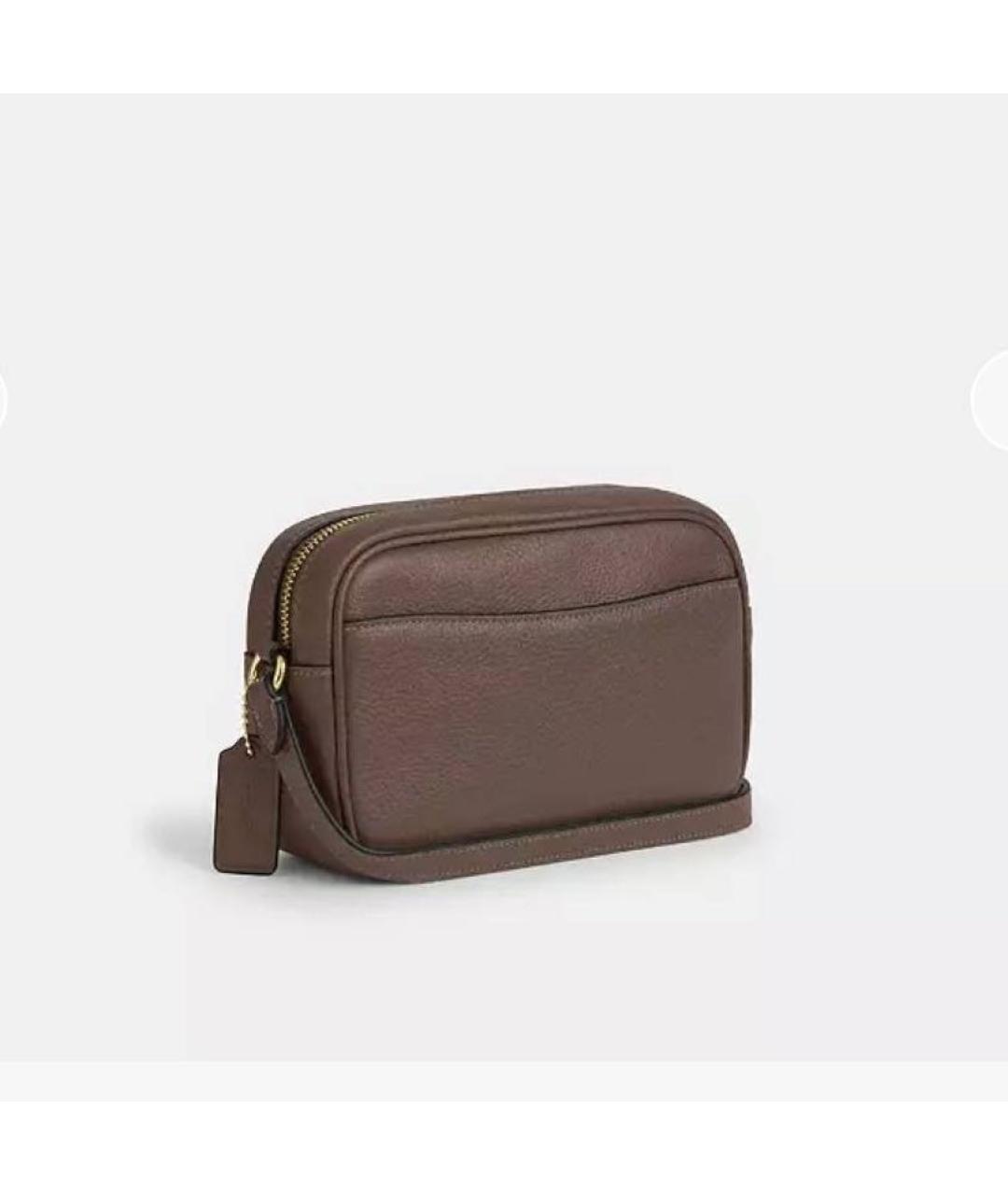 COACH Коричневая кожаная сумка через плечо, фото 2