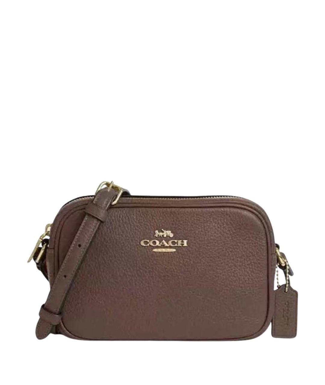COACH Коричневая кожаная сумка через плечо, фото 1