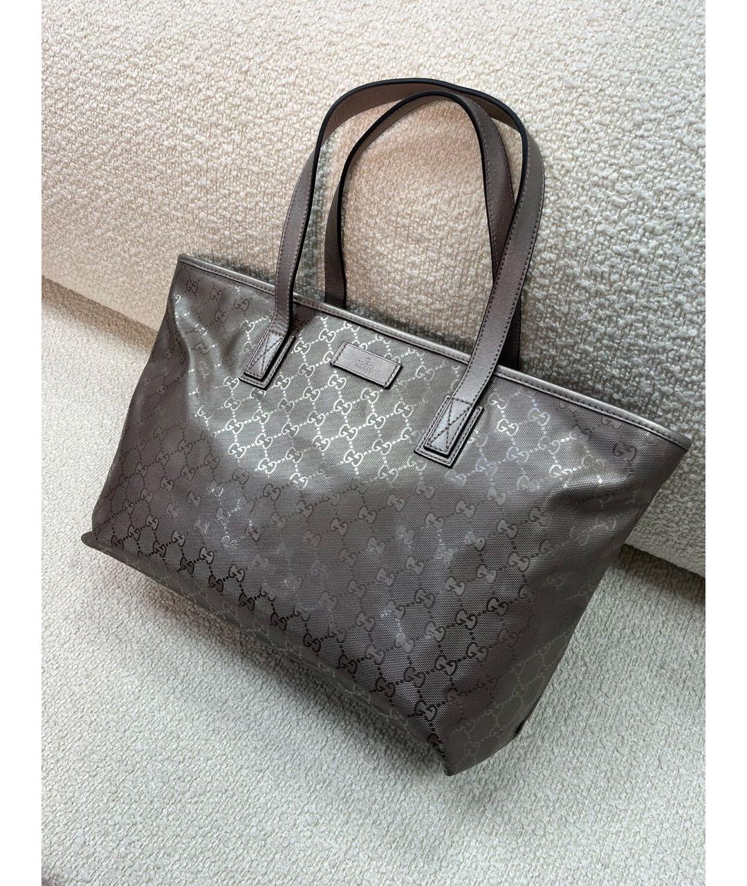 GUCCI Серебряная синтетическая сумка с короткими ручками, фото 5