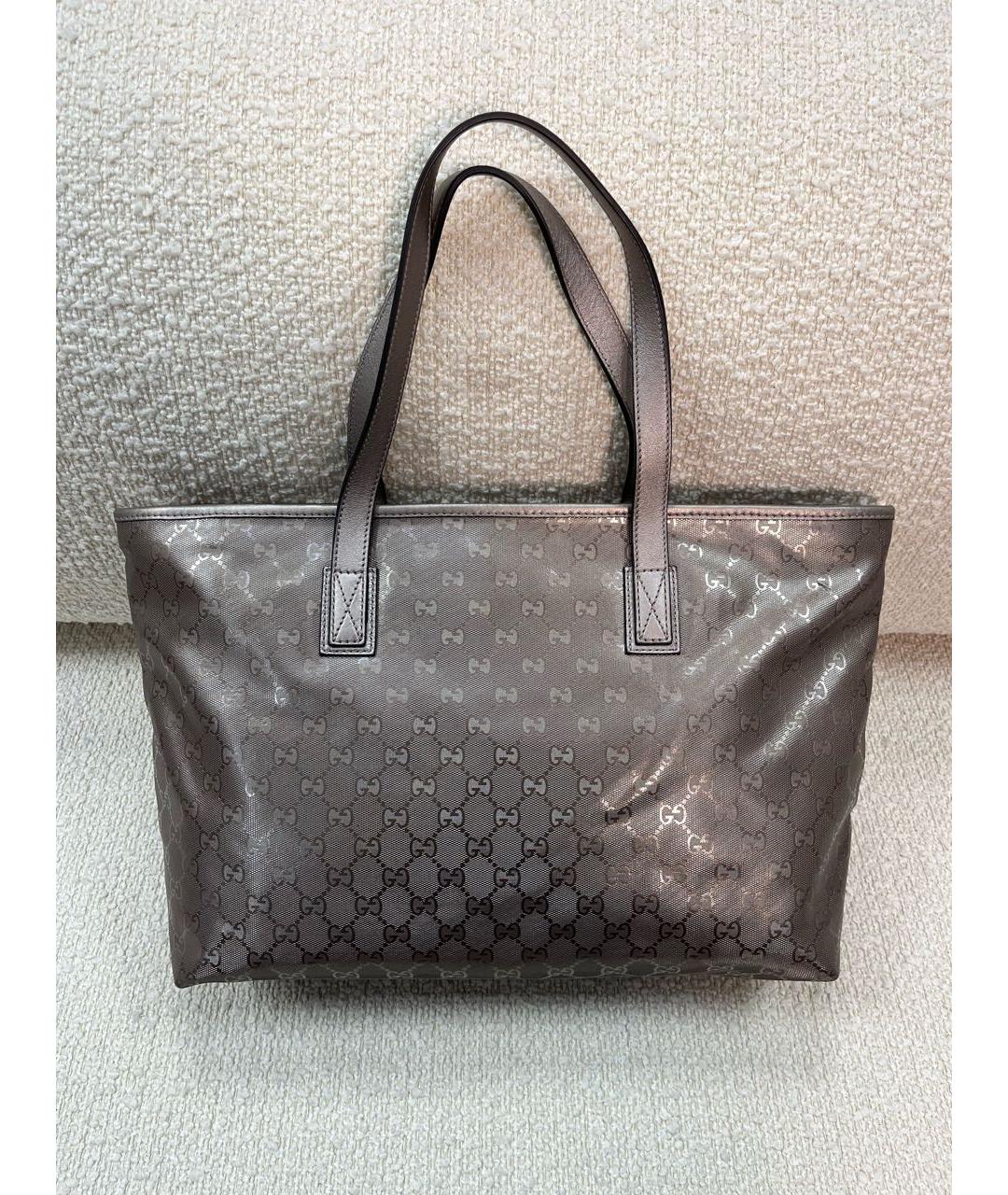 GUCCI Серебряная синтетическая сумка с короткими ручками, фото 3