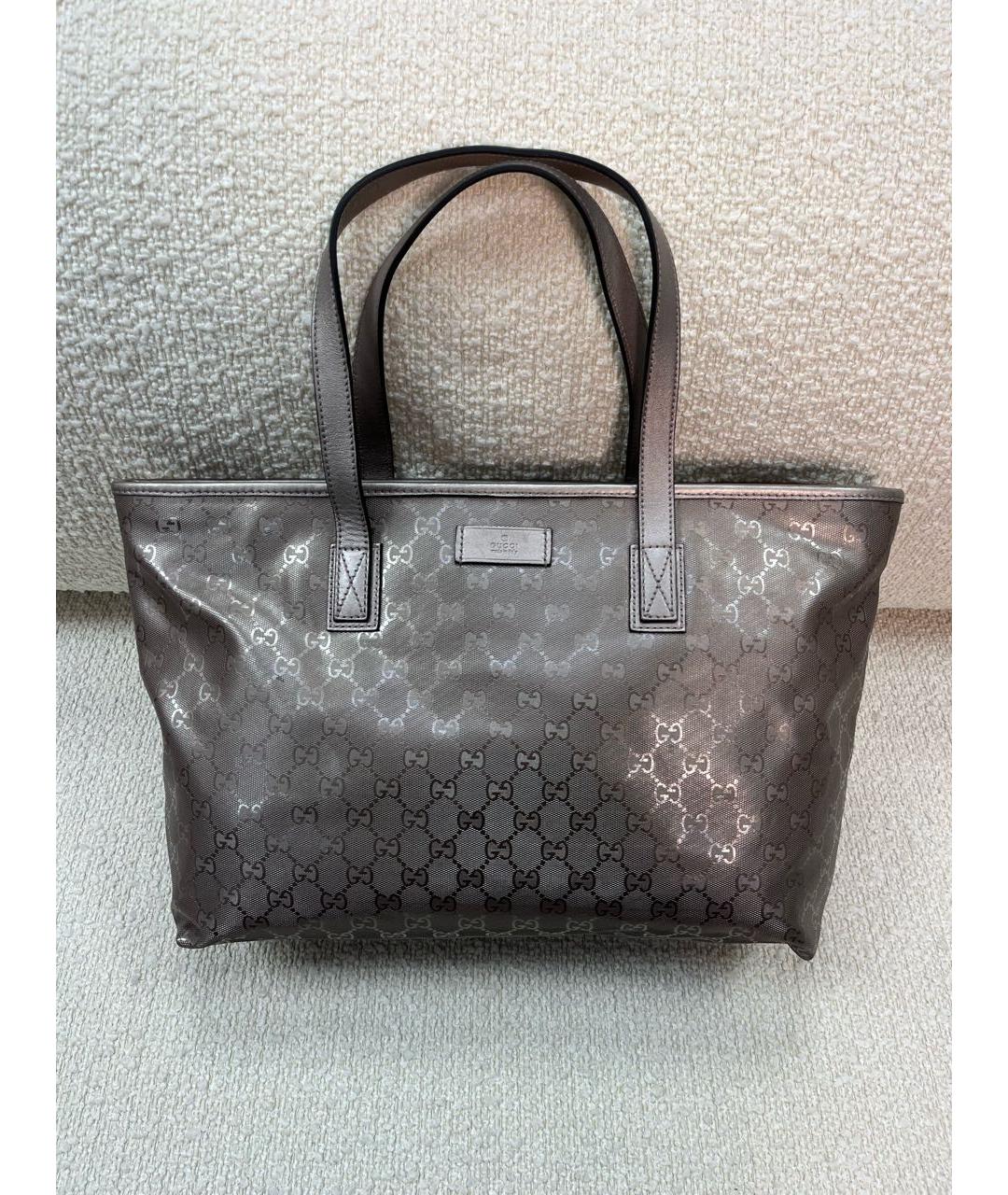 GUCCI Серебряная синтетическая сумка с короткими ручками, фото 9