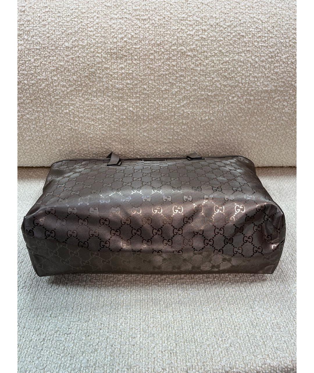 GUCCI Серебряная синтетическая сумка с короткими ручками, фото 6