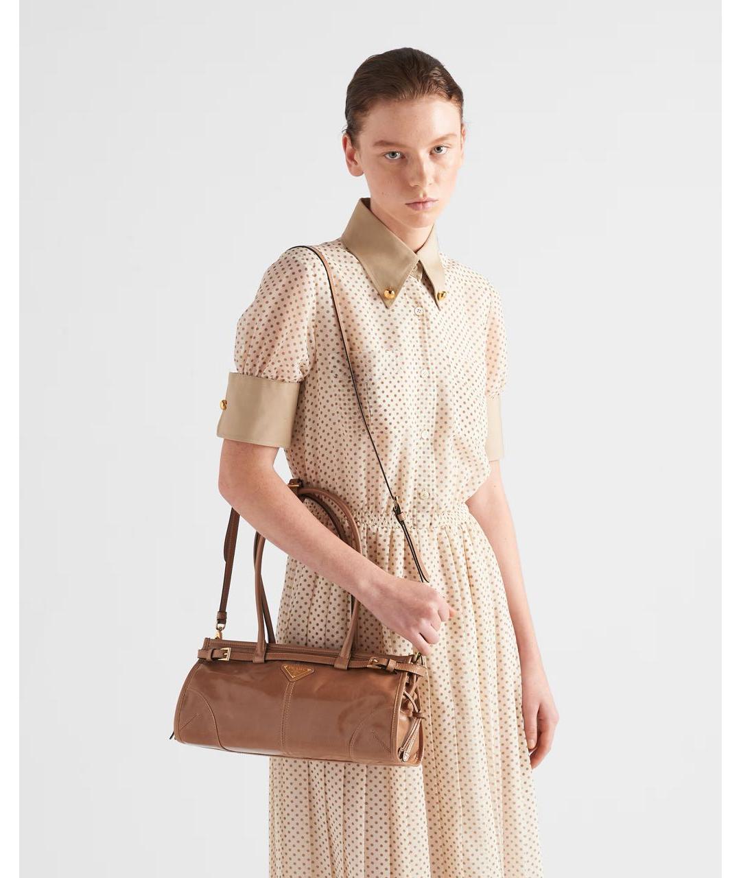 PRADA Коричневая кожаная сумка через плечо, фото 6